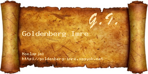 Goldenberg Imre névjegykártya
